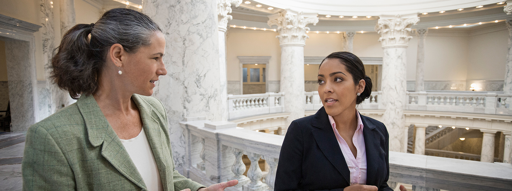 two females talking
